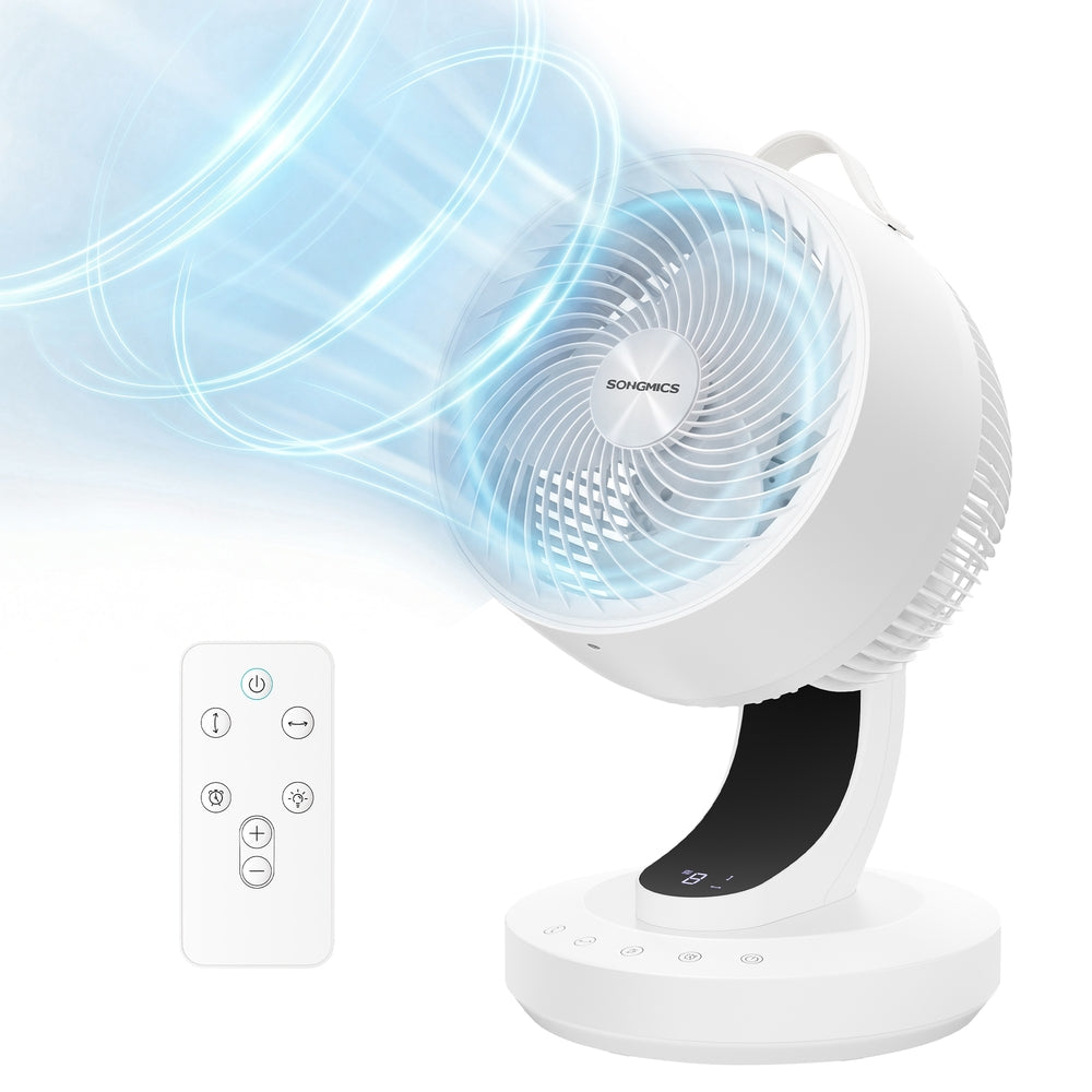 Quiet Air Circulator Desk Fan - Plastic and Steel - Cloud White