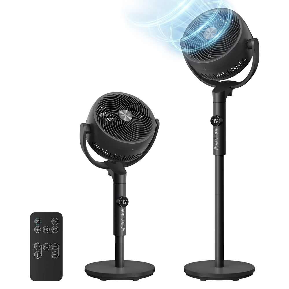 Standing Fan for Bedroom - Plastic and Steel - Ink Black - with Remote