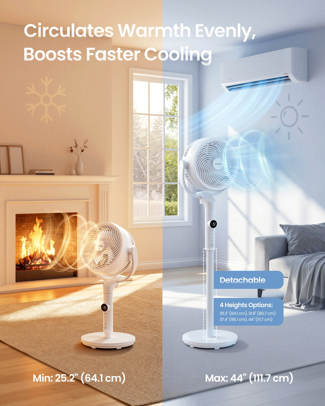 Standing Fan for Bedroom - Plastic and Steel