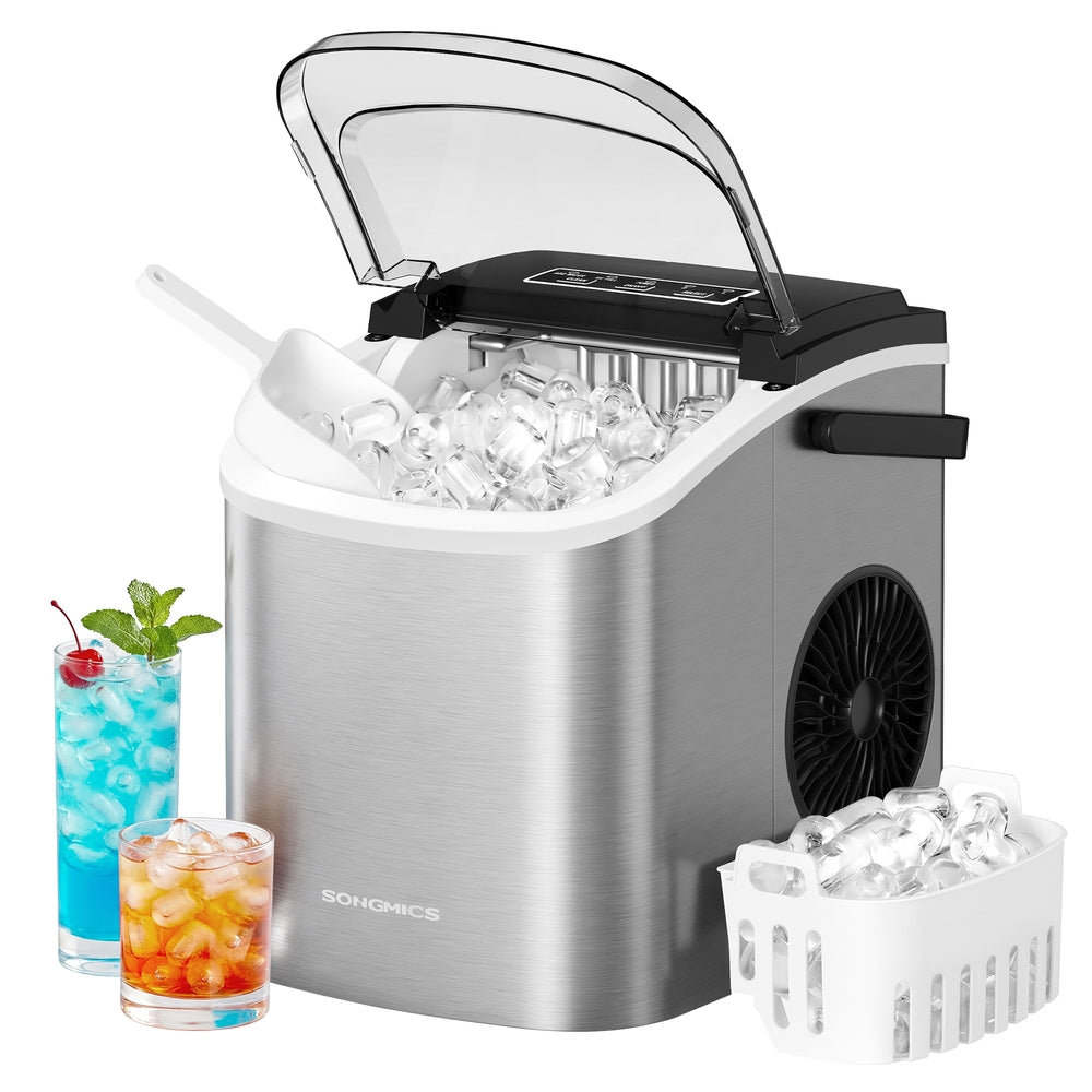 Ice Maker Countertop - Plastic and ABS Plastic - Silver Grey
