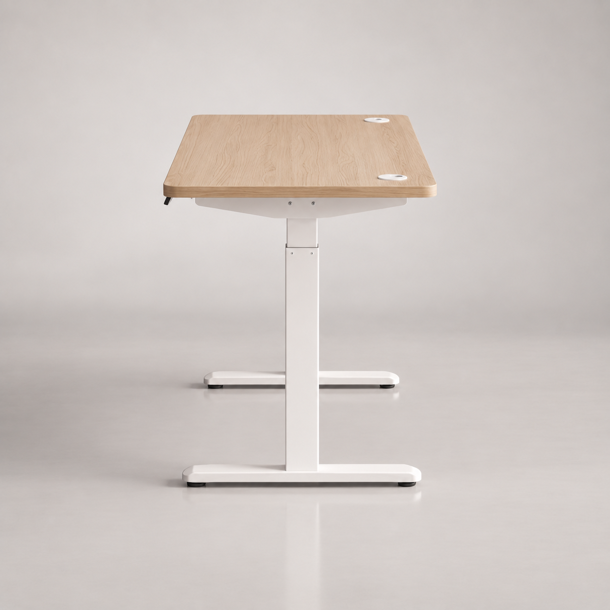 Height Adjustable Desk - Engineered Wood - Cloud White - Electric with 4 Memory Heights and Storage Pocket
