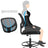 Drafting Stool Chair - Mesh - Black - Ergonomic Design with Adjustable Height Footrest