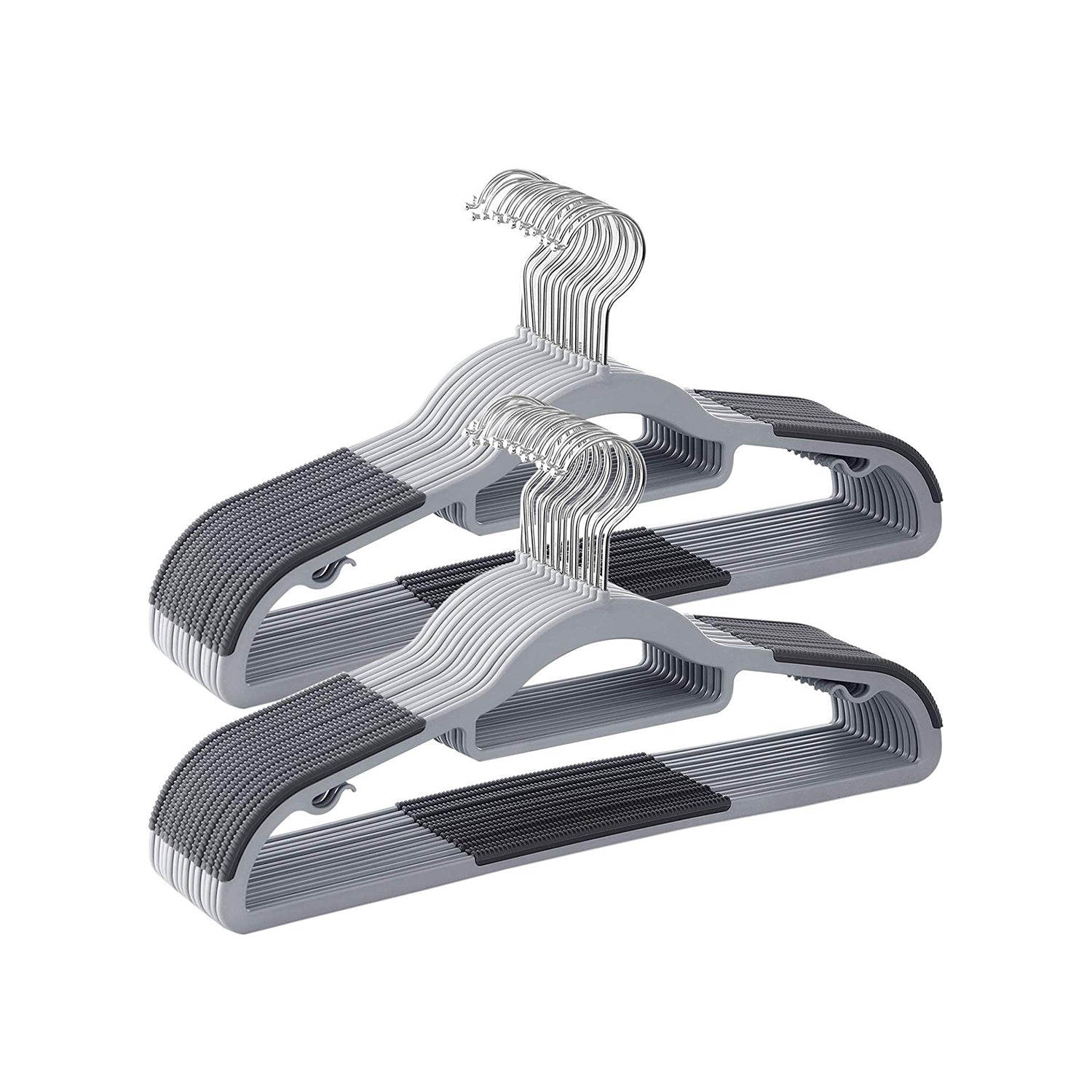 Coat Hangers - Heavy Duty Plastic - Grey - Non-Slip Design