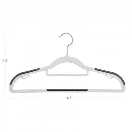 Coat Hangers - Heavy Duty Plastic - Grey - Non-Slip Design